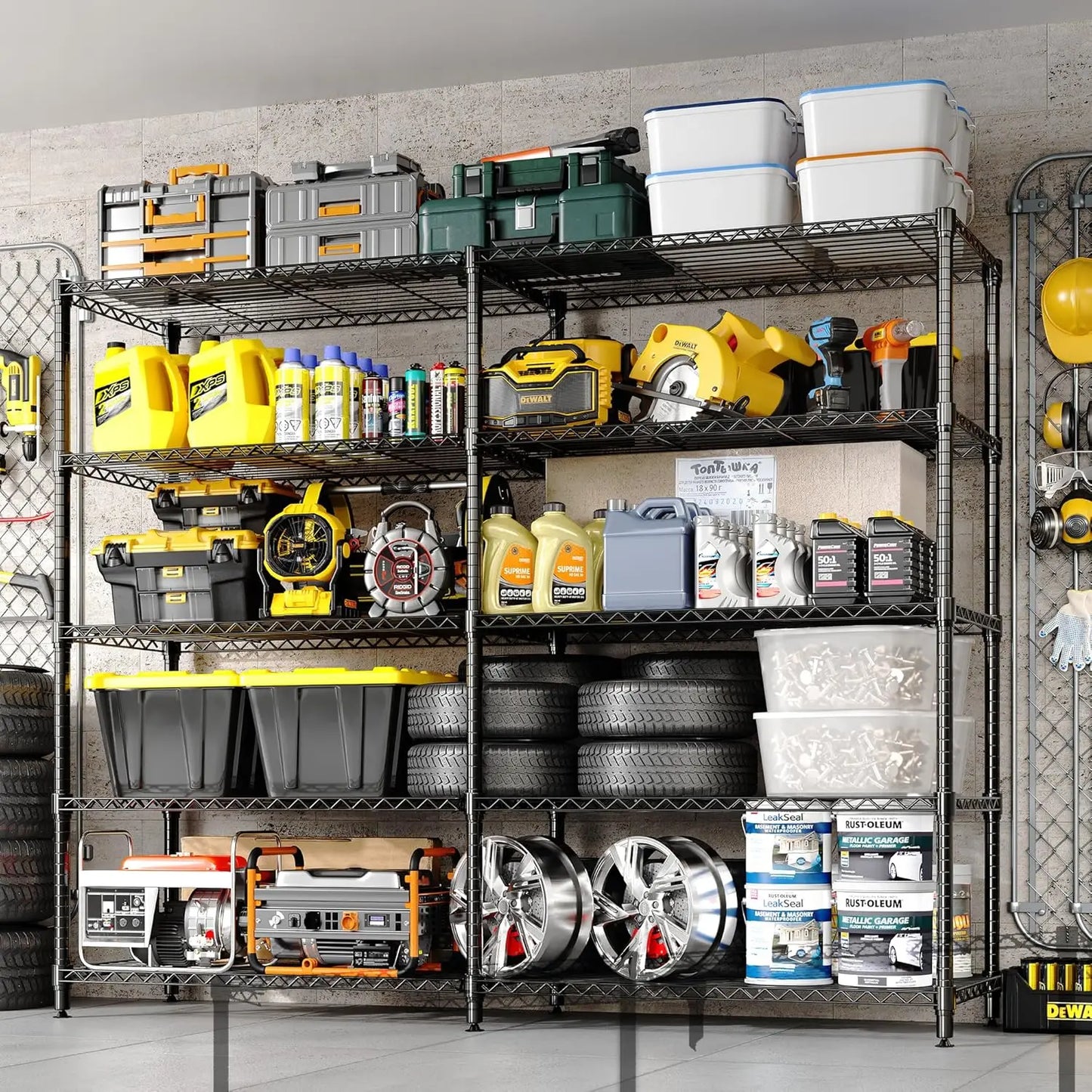 Heavy Duty Metal Shelving Unit Adjustable Organization Shelves