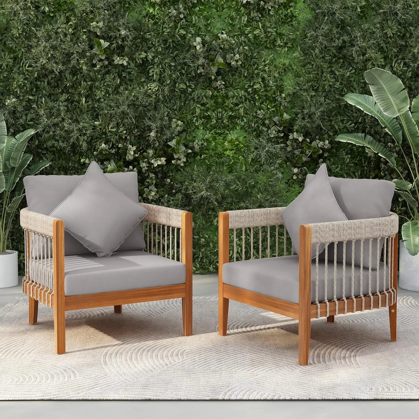 Accent Acacia Wood Chairs Set