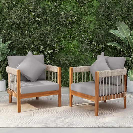 Accent Acacia Wood Chairs Set