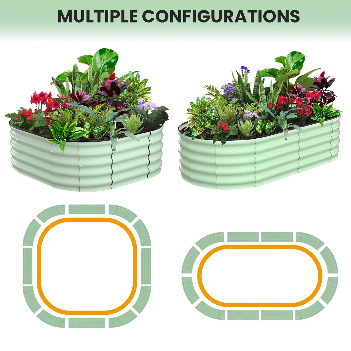 Oval Galvanized Steel Raised Garden Bed