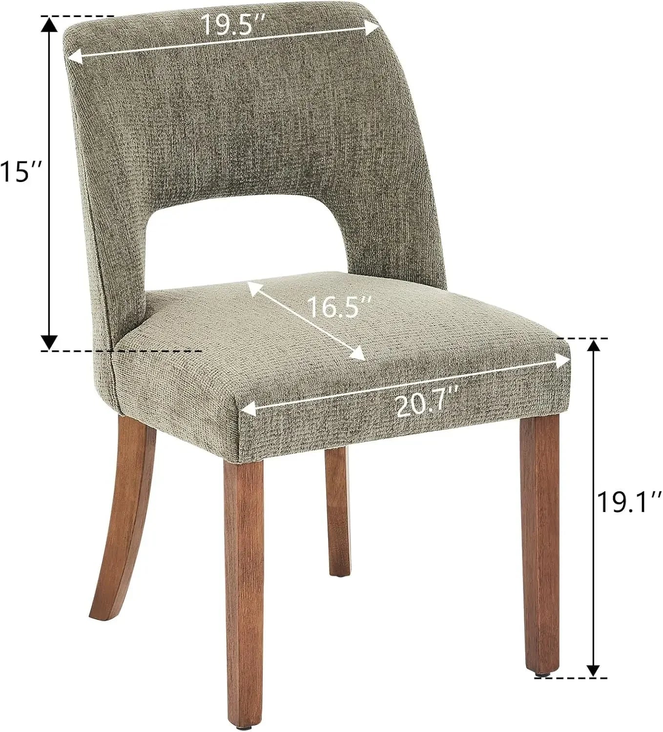 Modern Fabric Upholstered Wooden Dining Chairs Set