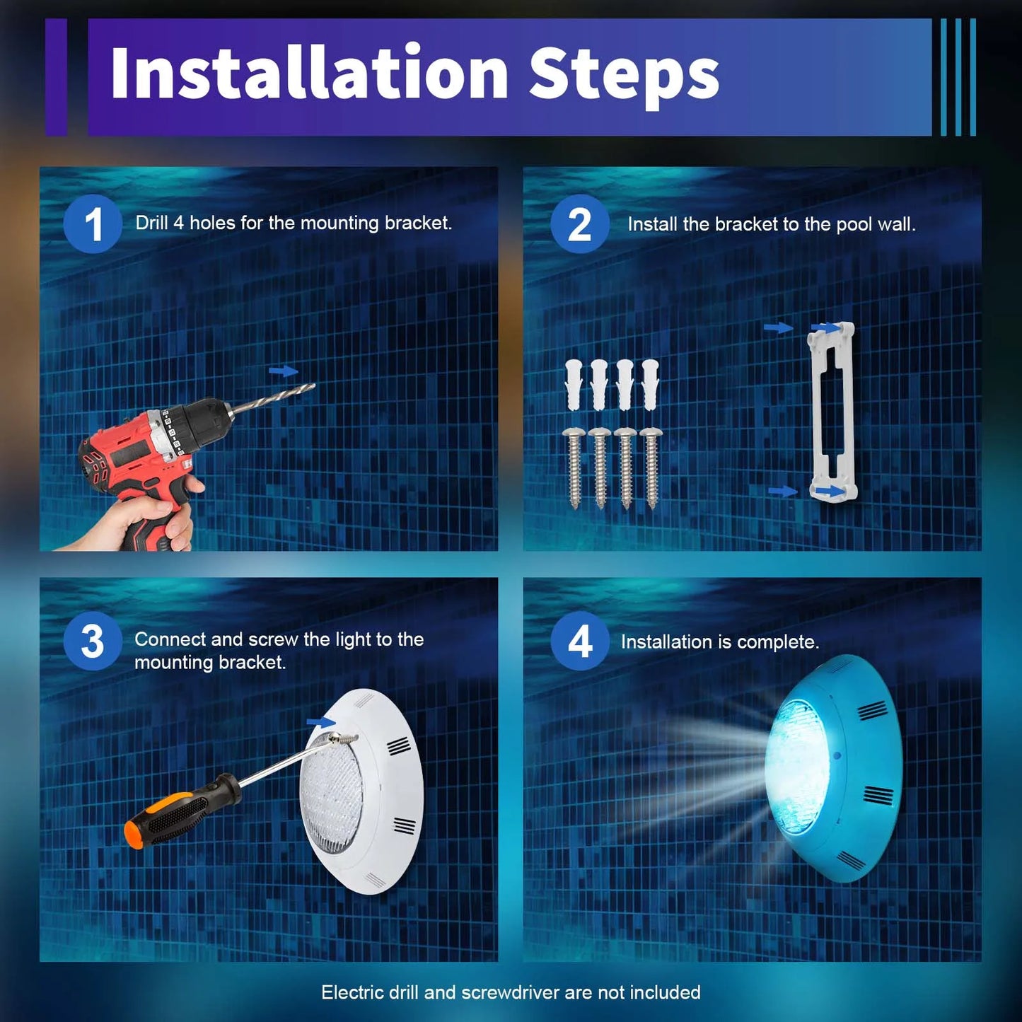 LED Pool Light Waterproof Swimming Underwater Lamp