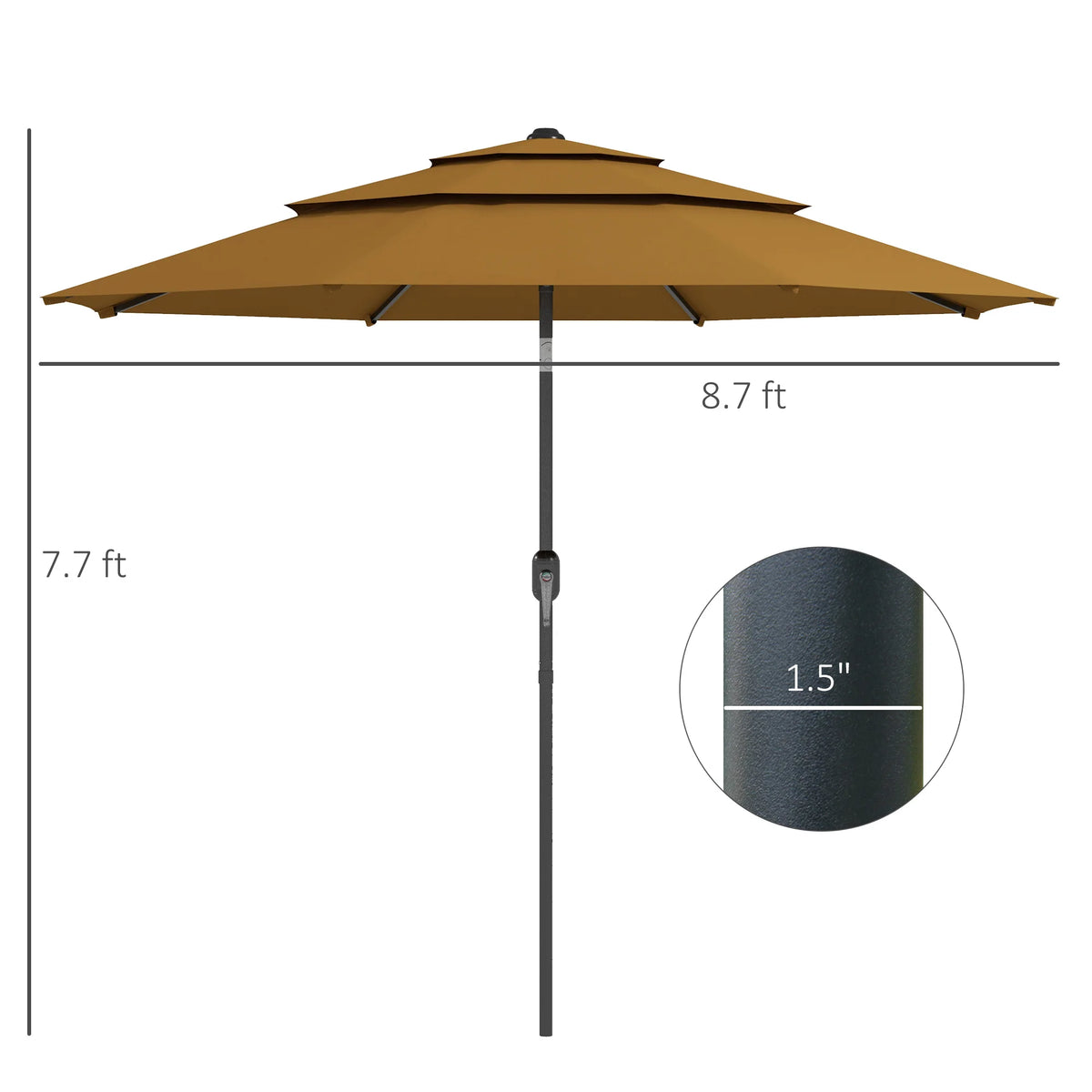 Umbrella with Crank Handle Terrace
