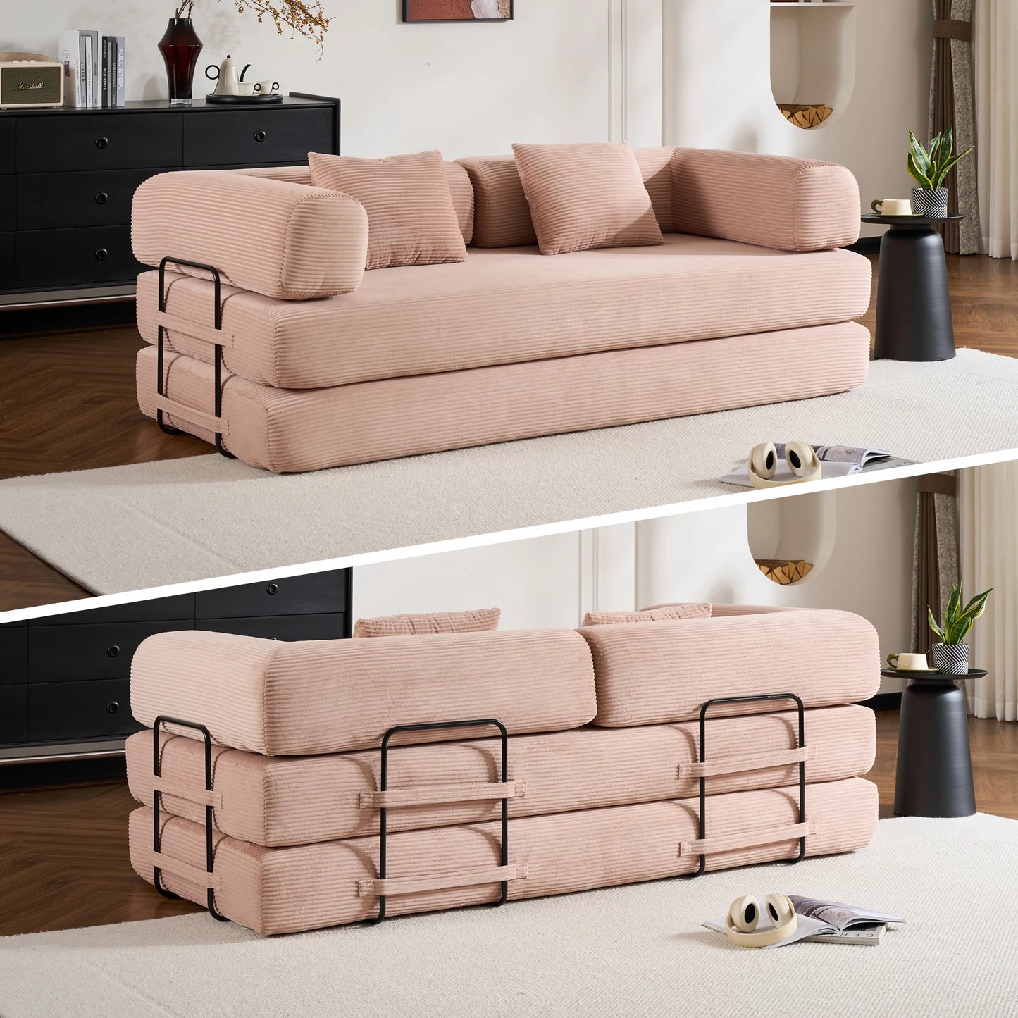 Oversized Corduroy Futon Floor Couch