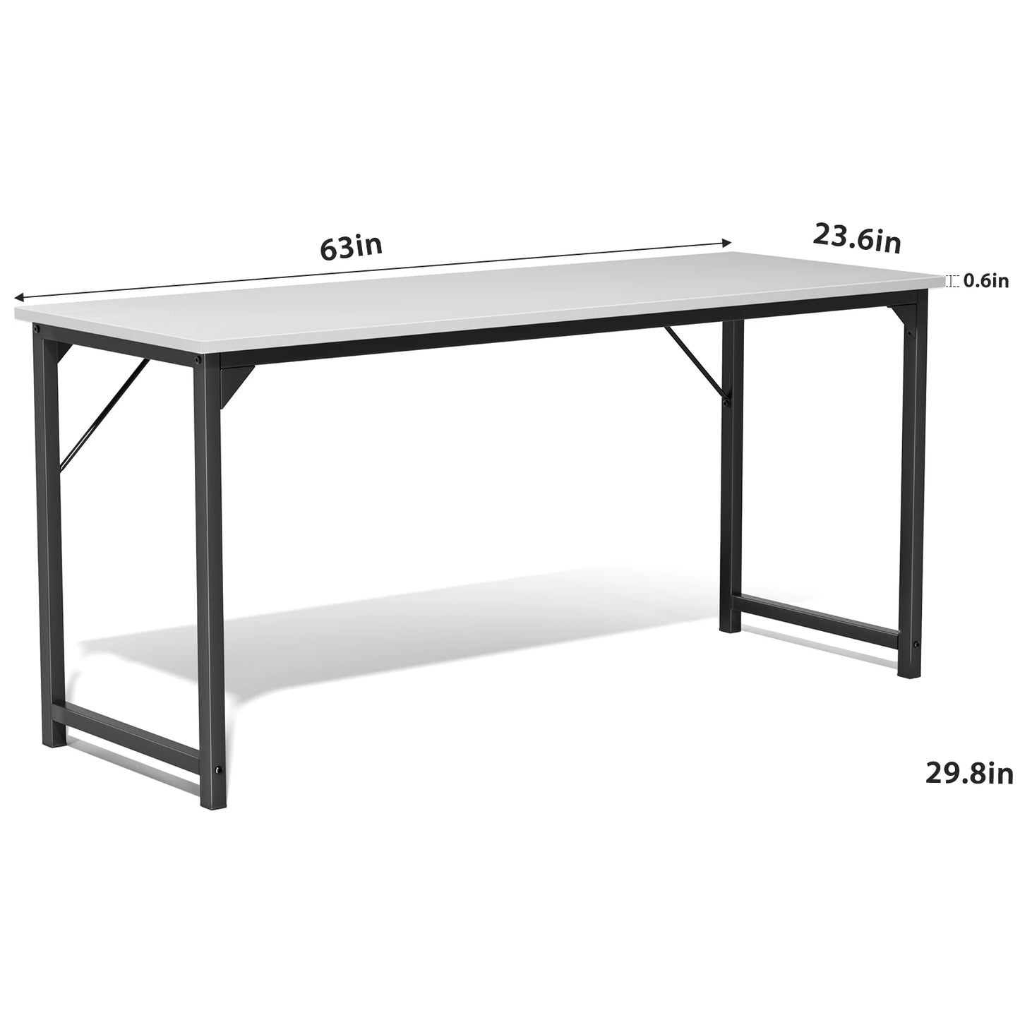 Computer Office Desk With Metal Frame Wood Tabletop