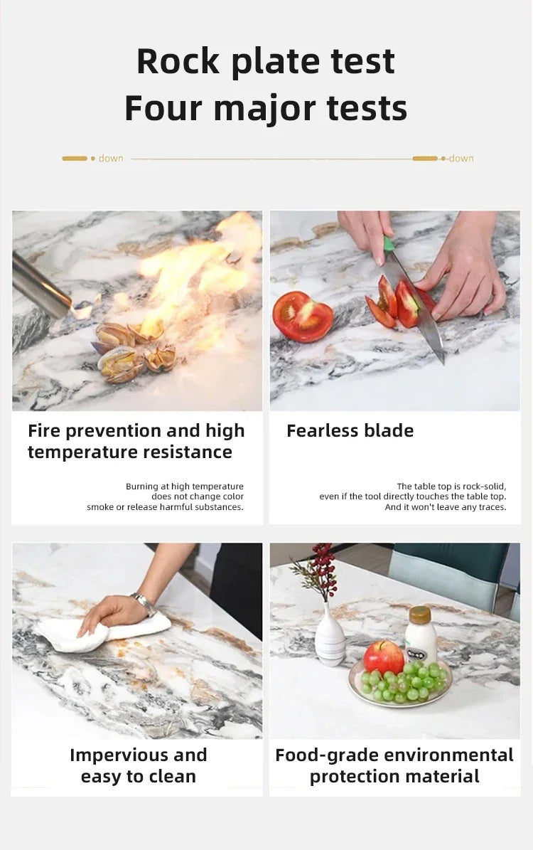 Thick Solid Center Steel Luxury Dining Table