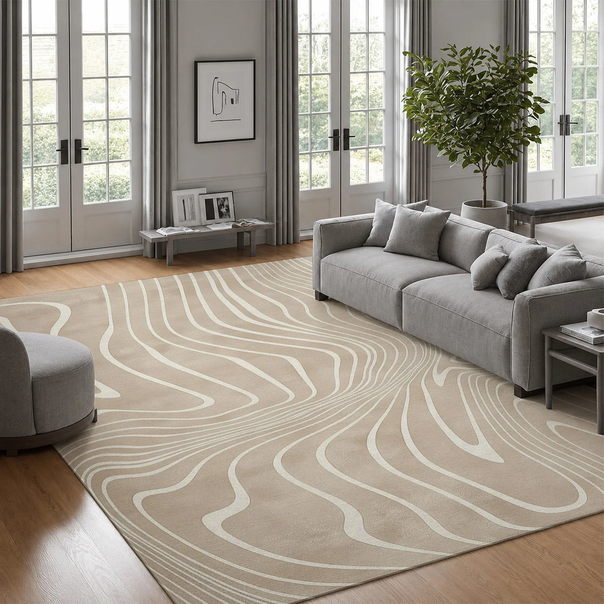 Soft Velvet Low Pile Large Indoor Area Rug
