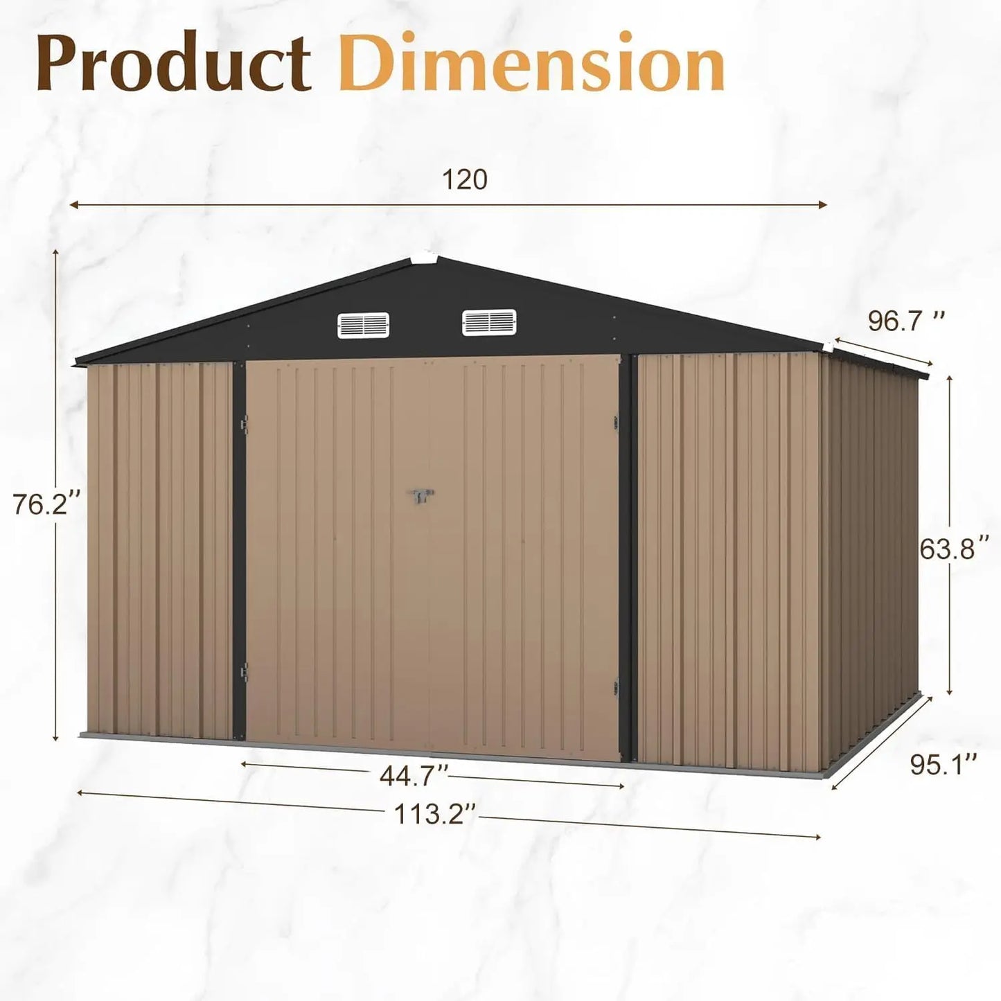 Outdoor Metal Storage Shed with Lockable Door