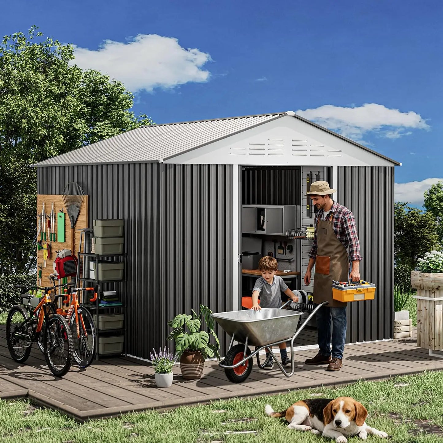 Garden Shed with Sliding Door