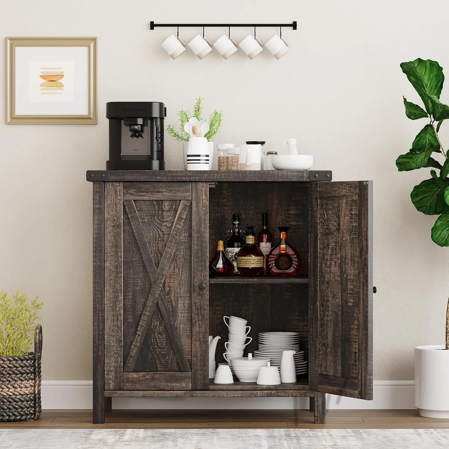 Buffet Cabinet with Doors and Shelves