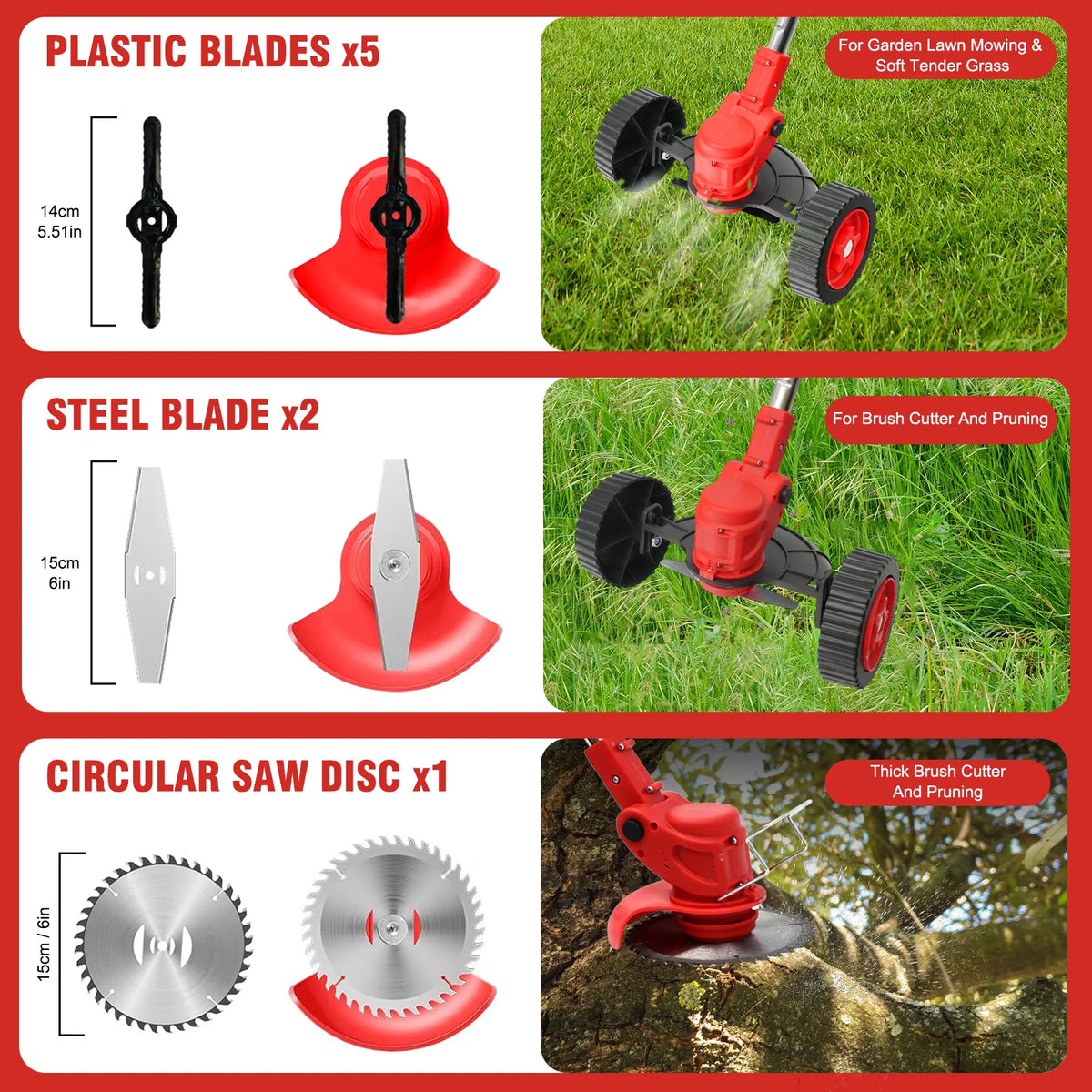 3-in-1 Cordless Grass Trimmer