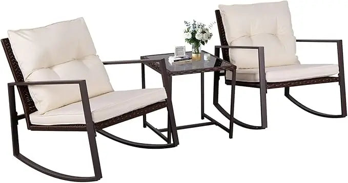 Patio Bistro Outdoor Rocking Chair Set
