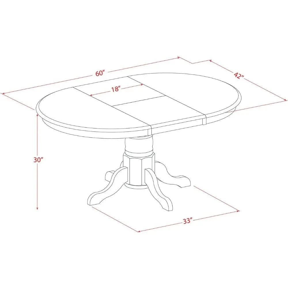 Oval Dining Room Furniture Set with Butterfly Leaves