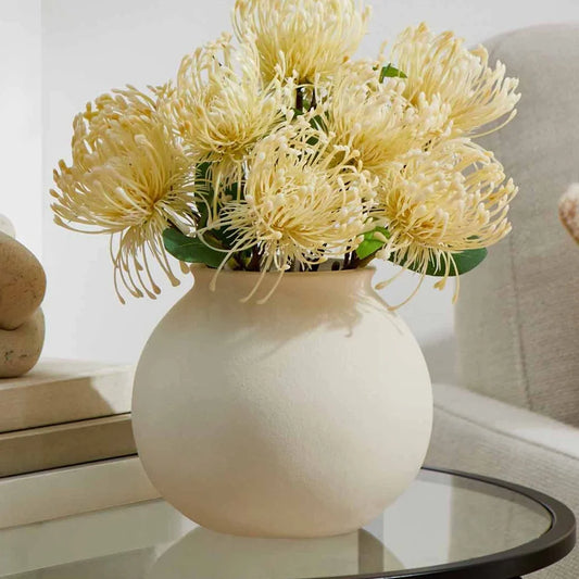 Ceramic Round Vase Decorative Indoor Floral Display Elegant Centerpiece