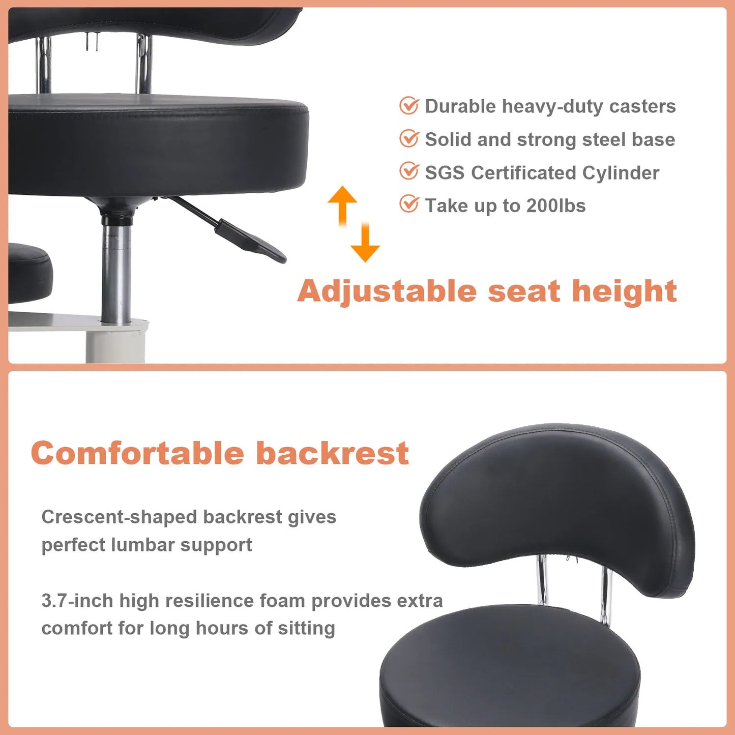Cross Desk Chair with Lumbar Support and Height Adjustable