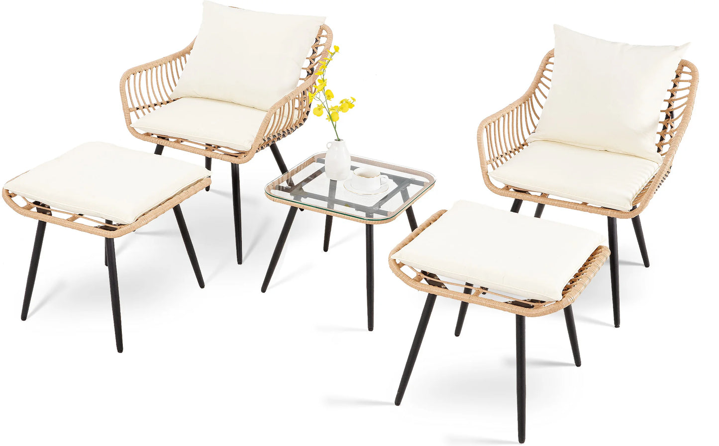 Outdoor Wicker Small Conversation Bistro Set