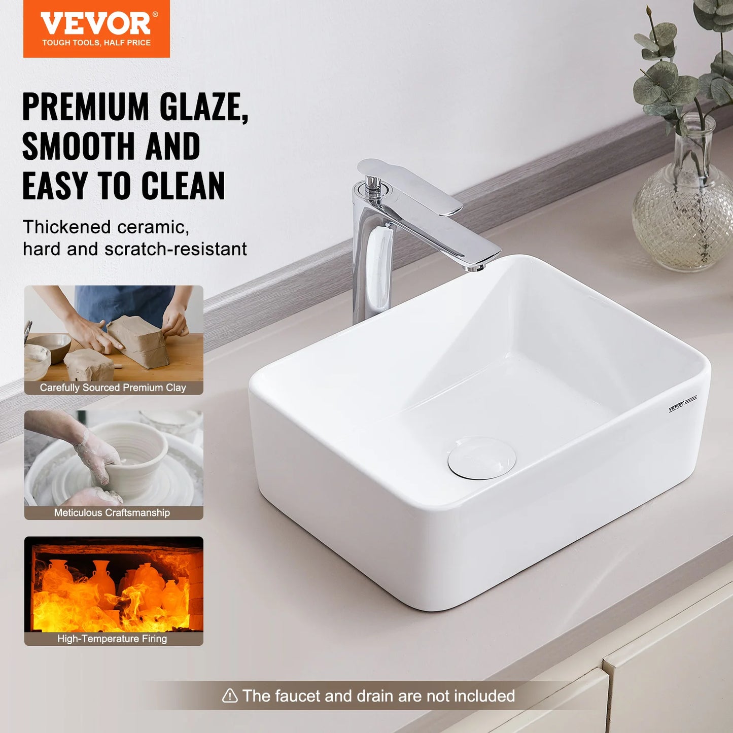 Bathroom Ceramic Vessel Sink Counter-top