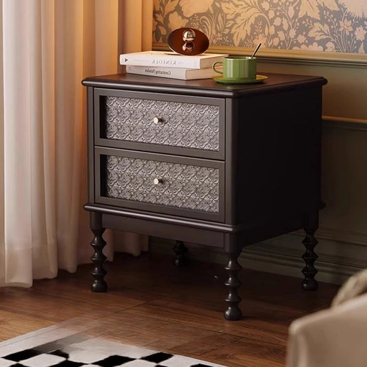 Modern Vintage Interior Bedside Table with Drawers