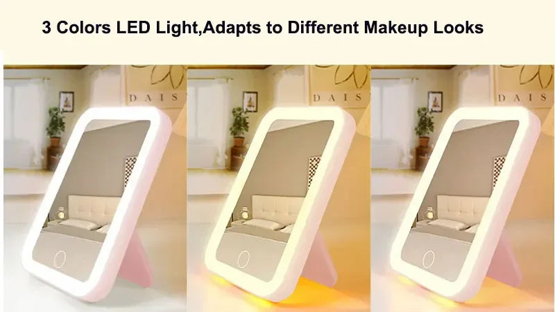 LED Smart  Desktop Makeup Mirror With Light