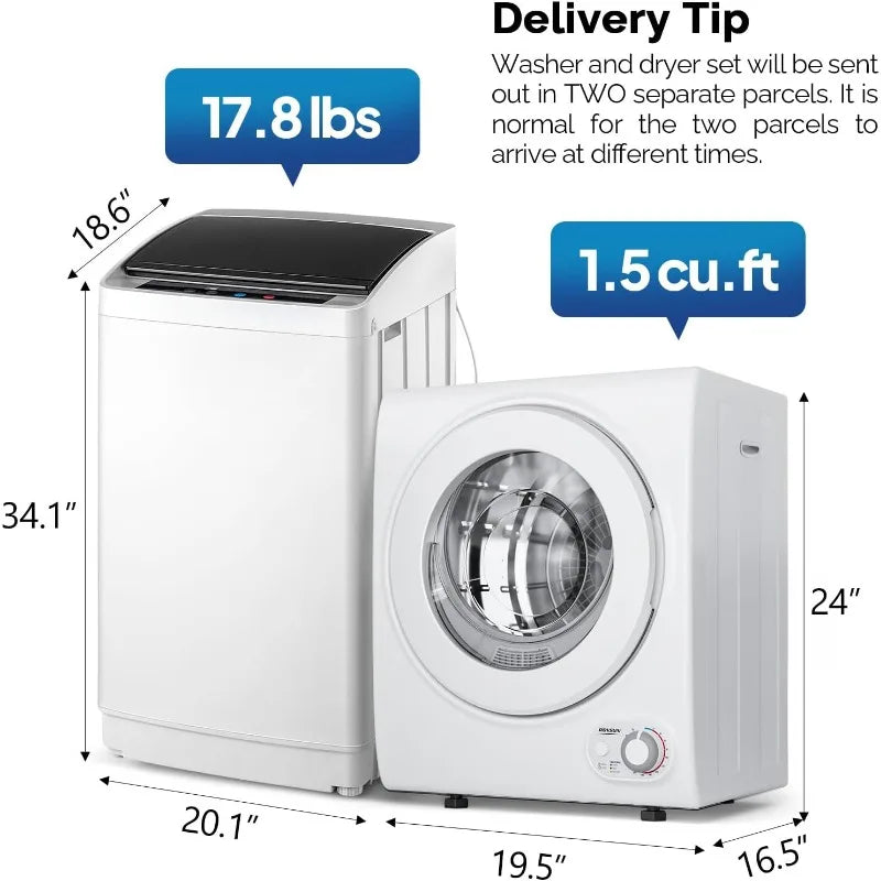 Full Automatic Washing Machine and Portable Dryer Set