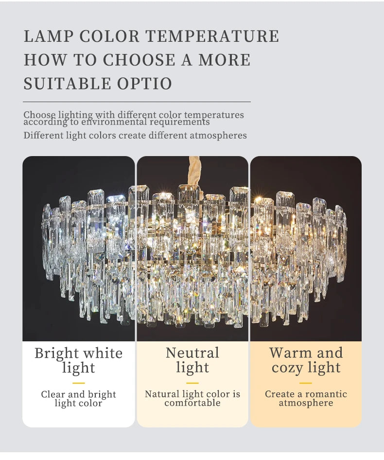 Modern Led Ceiling Hanging Crystal Chandelier