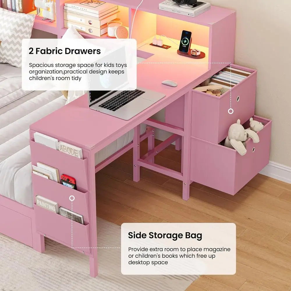 Twin Bed with Desk