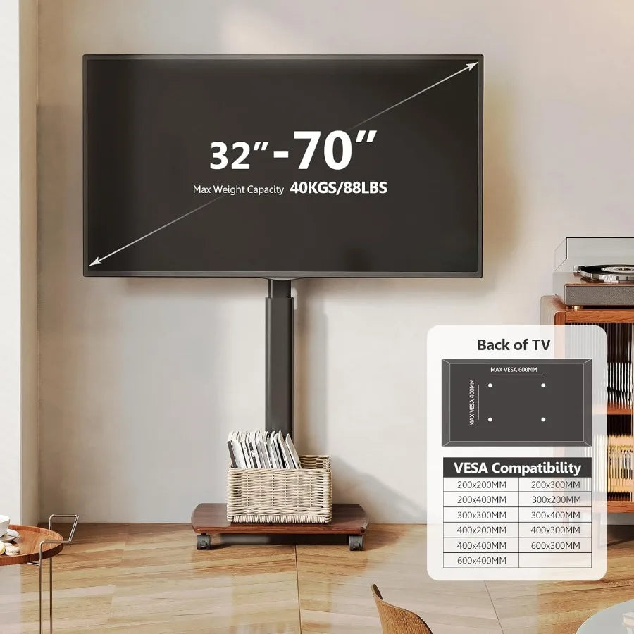 Rolling TV Stand on Wheels