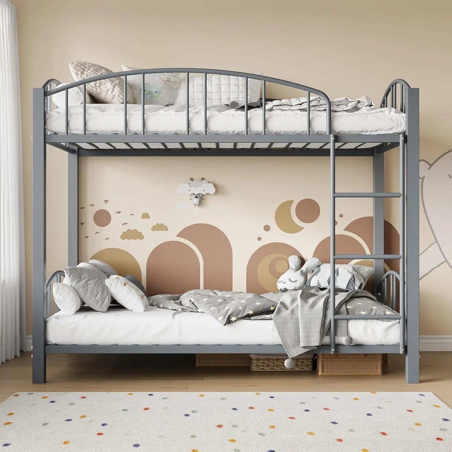 Metal Loft Bed Bunk Beds Twin Over Full Size