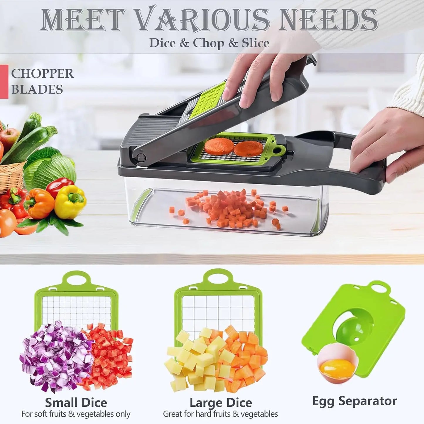 Multi-Functional Easy Safe Upgraded Vegetable Chopper