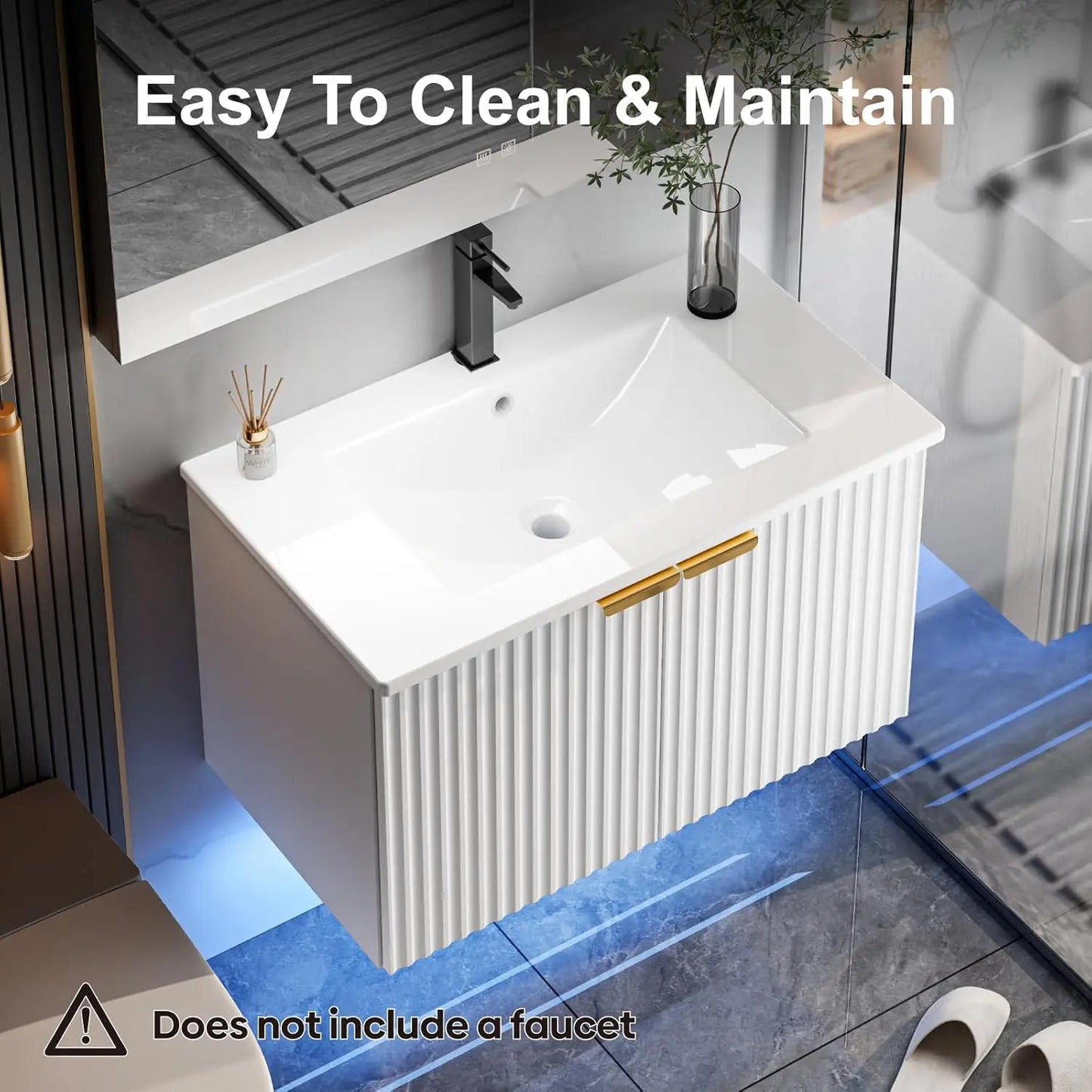 Bathroom Vanity with Sink with LED Light