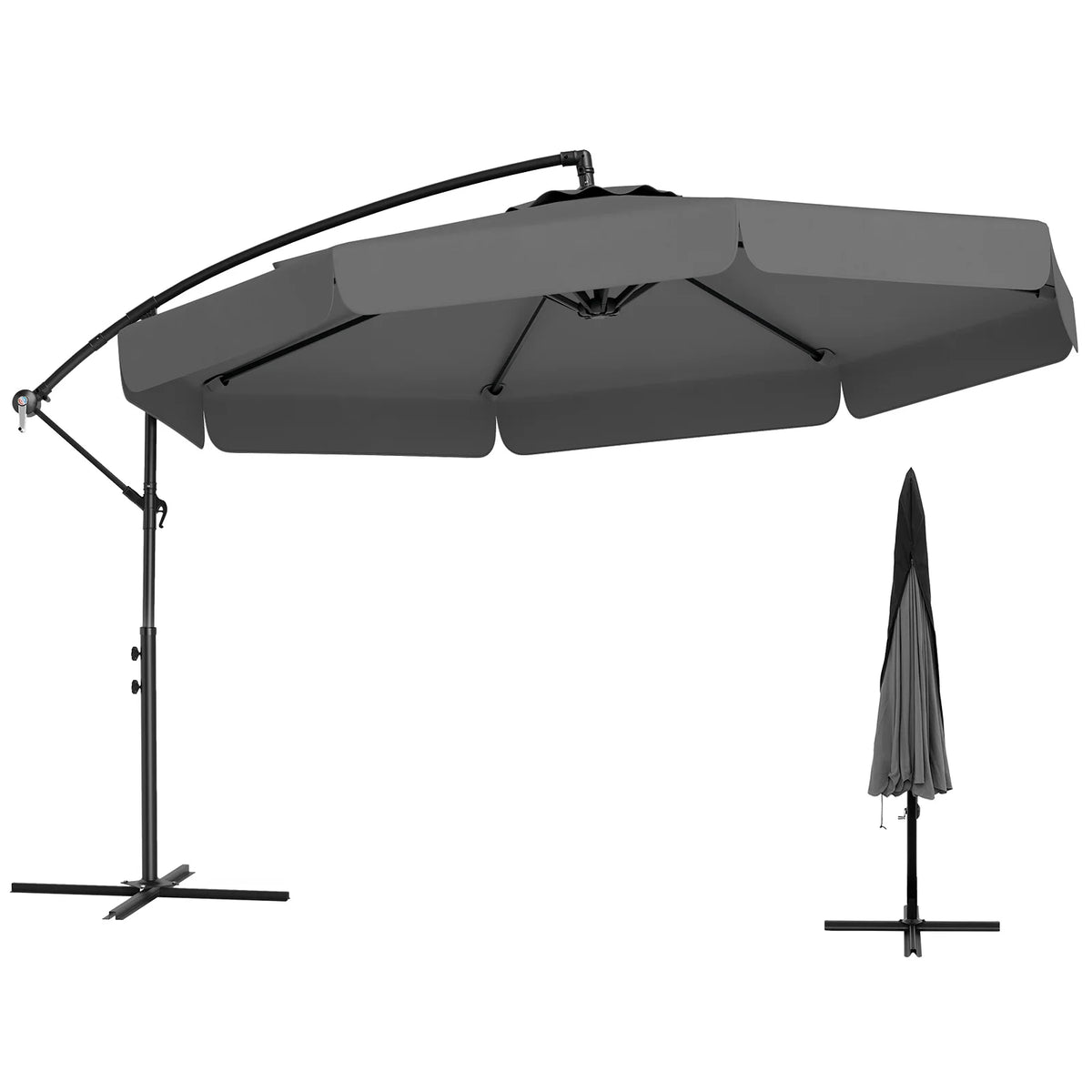 Offset Cantilever Hanging Umbrella with Cover