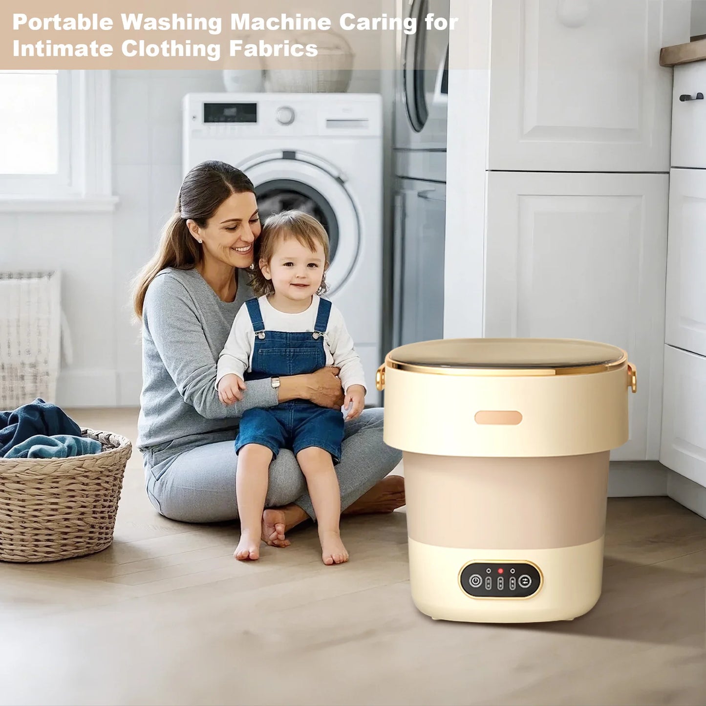 Fully Automatic Portable Washing Machine With Spin Dryer For Underwear, Baby Clothes