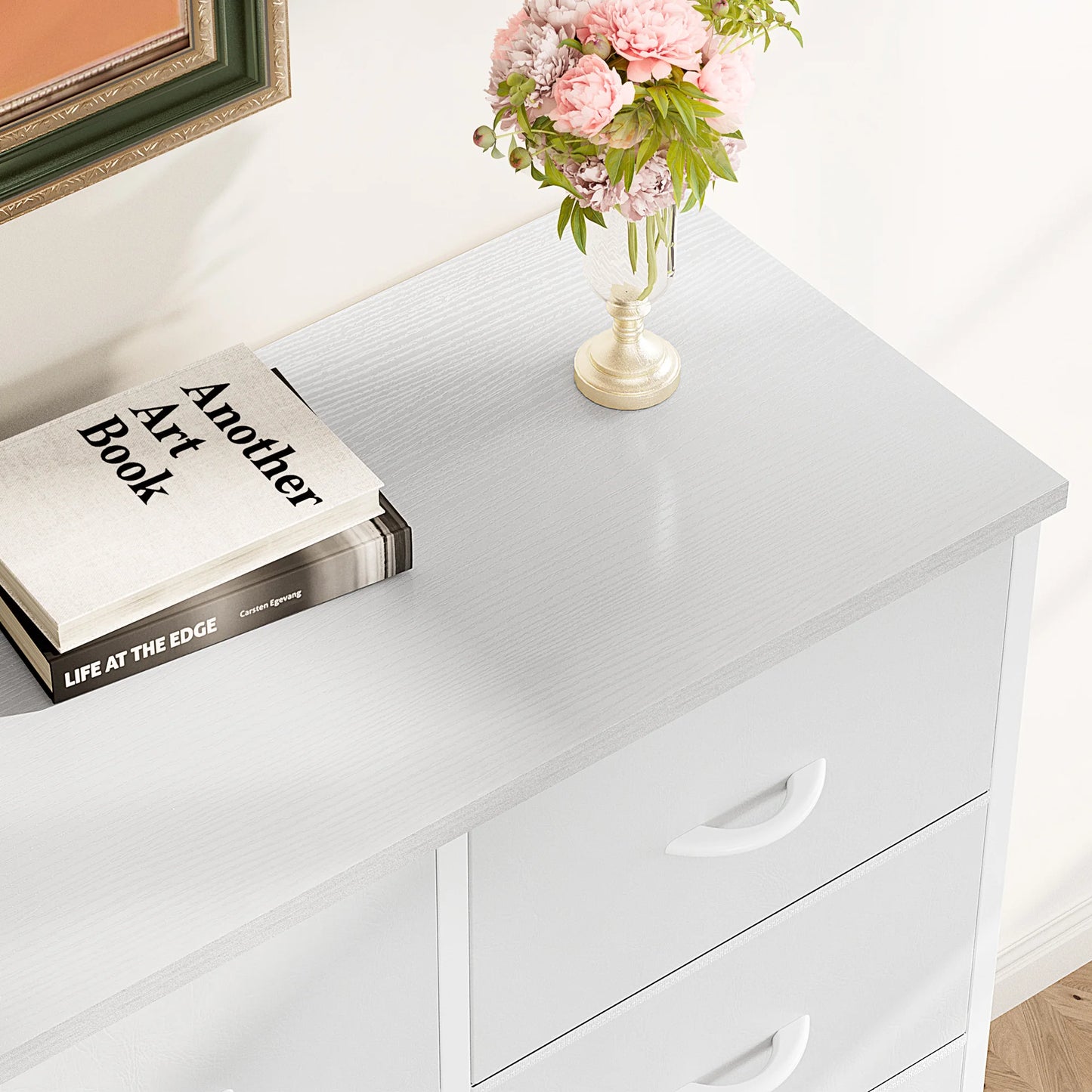 Dresser, Wardrobe with Storage Cabinet Steel Frame