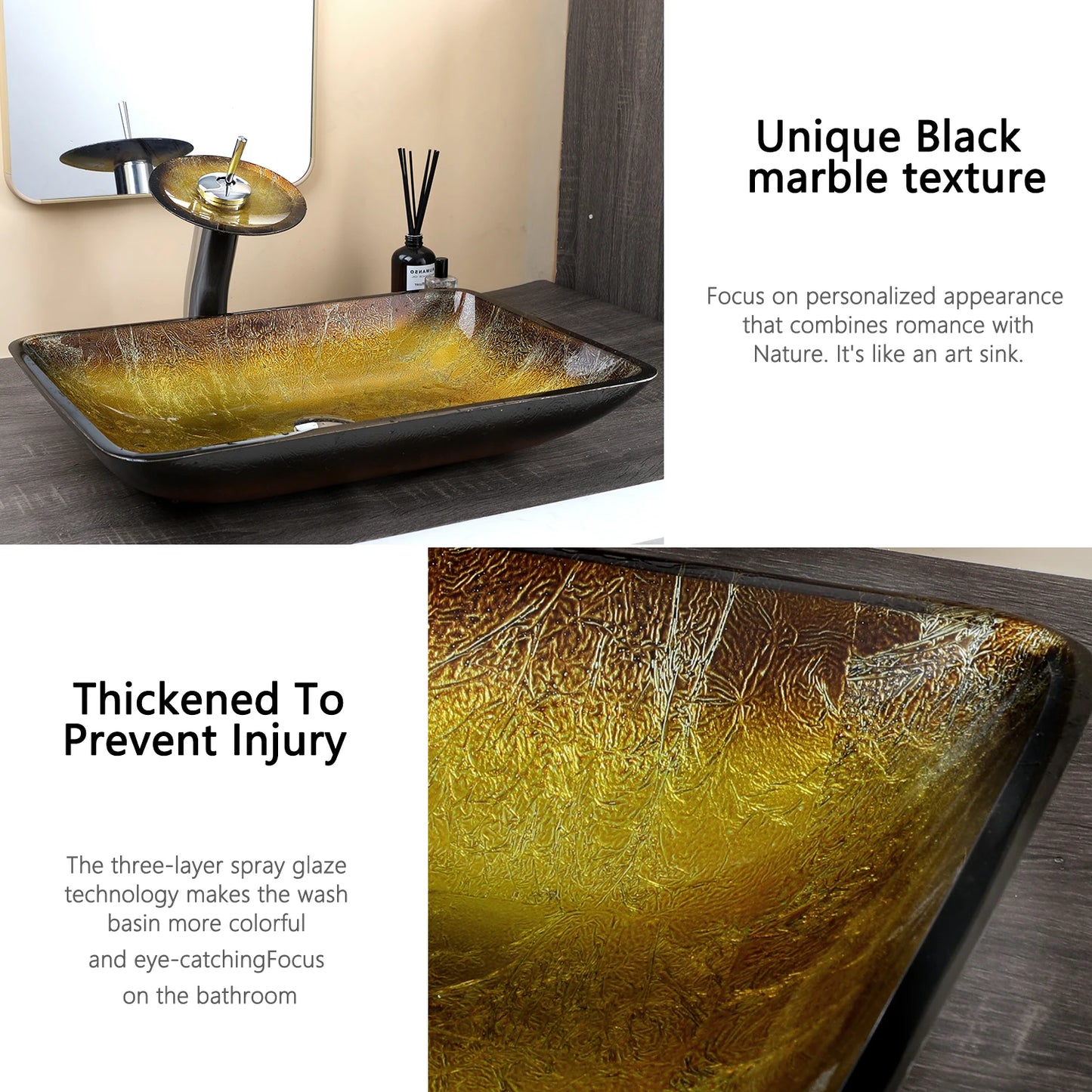 Big Tempered Glass Basin Sink