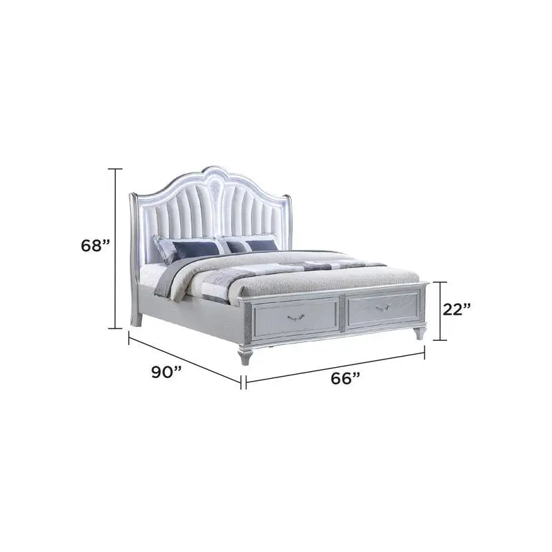 Mystic Contemporary Upholstered LED Bedroom Set