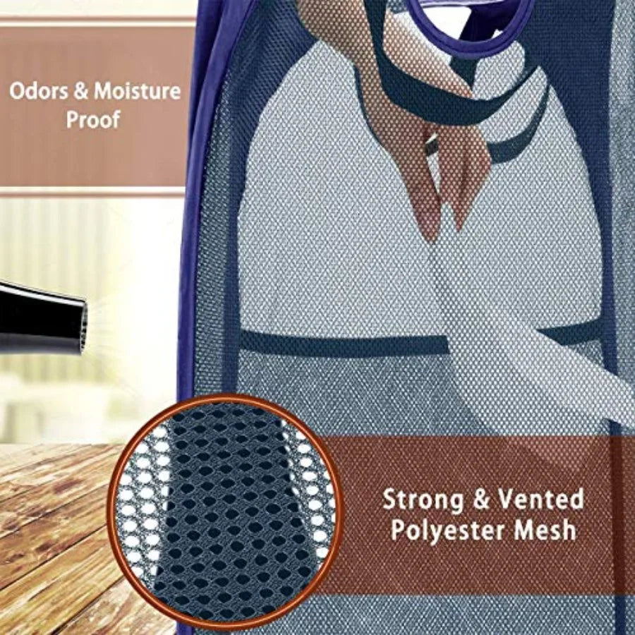 Strong Mesh Pop Up, Collapsible Steel Frame with Double‑Stitched Handles and Side Pocket