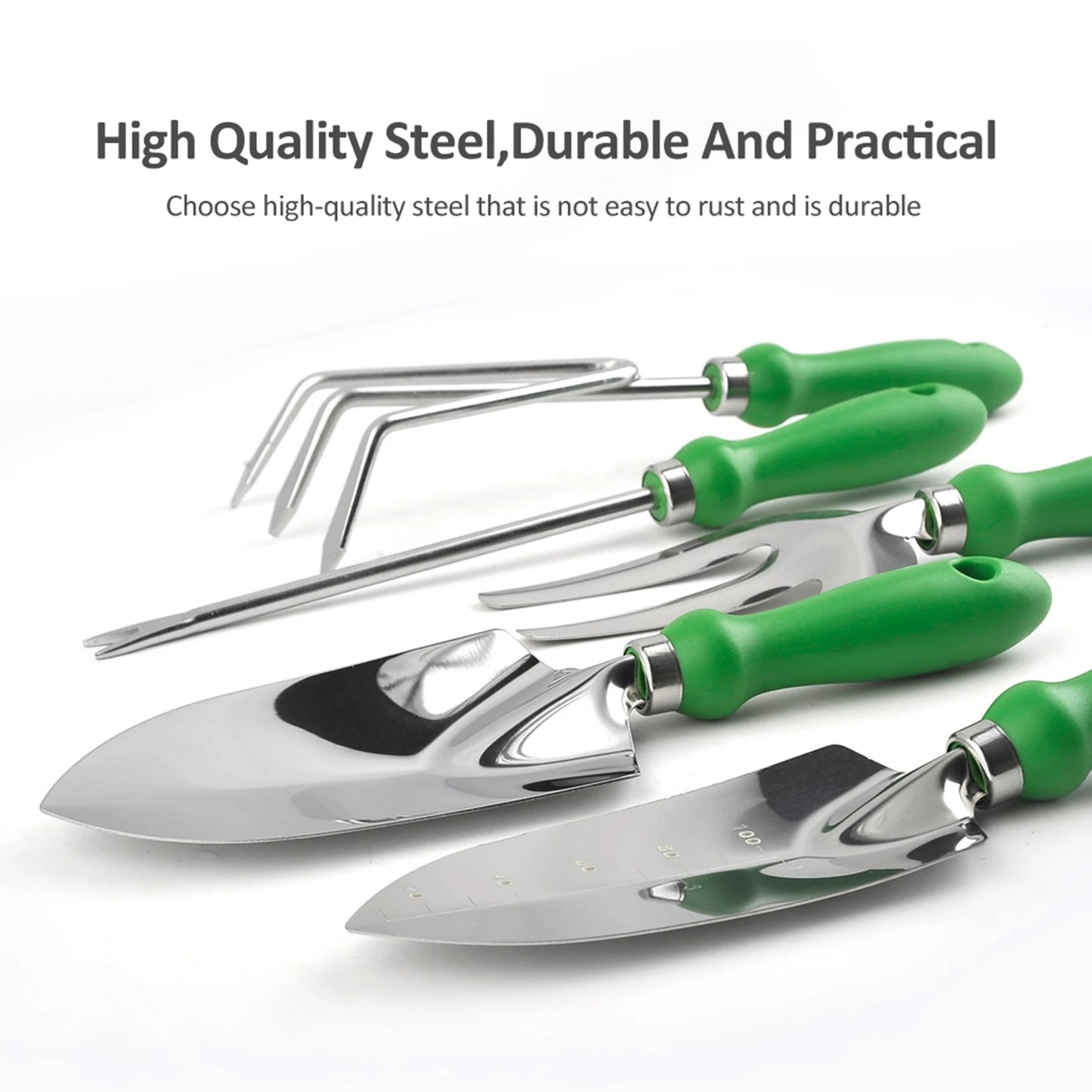 Heavy Duty Ergonomic Handle Garden Planting Tools Stainless Steel Set