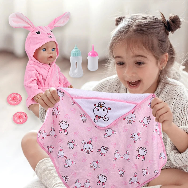 Reborn Doll Holding Blanket Rabbit Pajamas