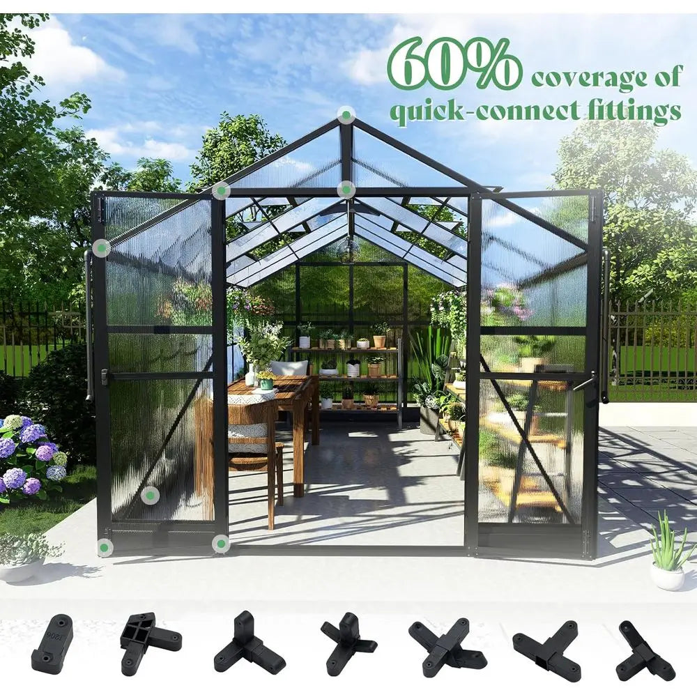 Walk-in Greenhouse with Lockable Door