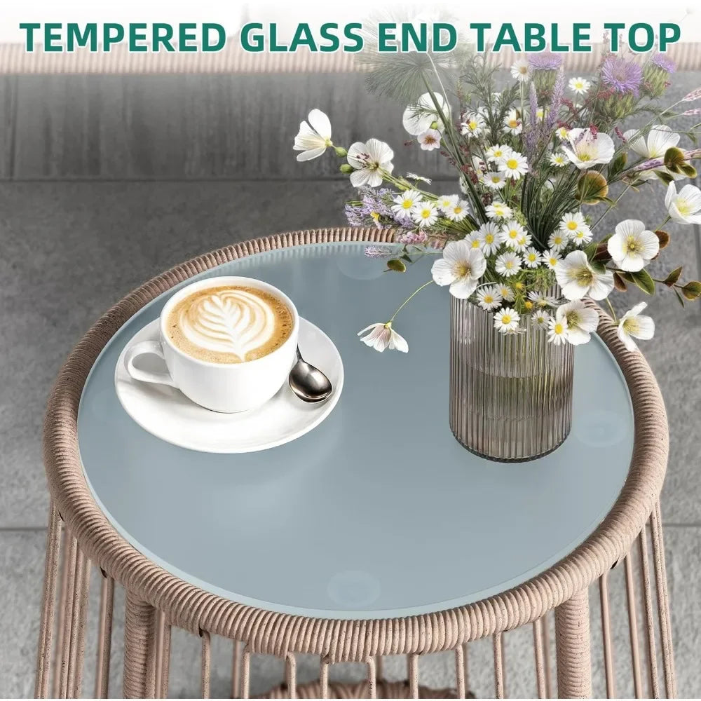 Patio Furniture Set with Removable Cushions and a Coffee Table