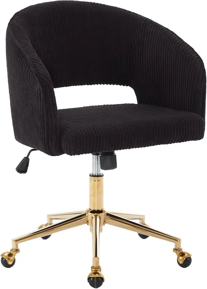 Home Office Swivel Velvet Modern Tufted Chair with Gold Base