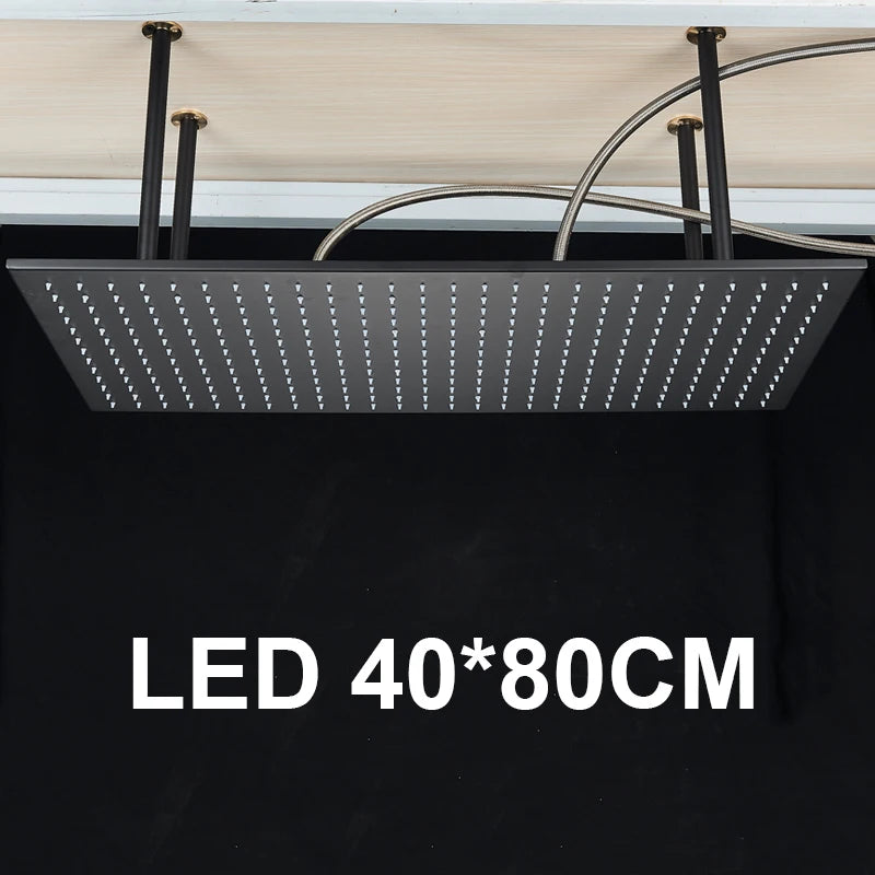 LED Bathroom Shower Rainfall Faucet System Set