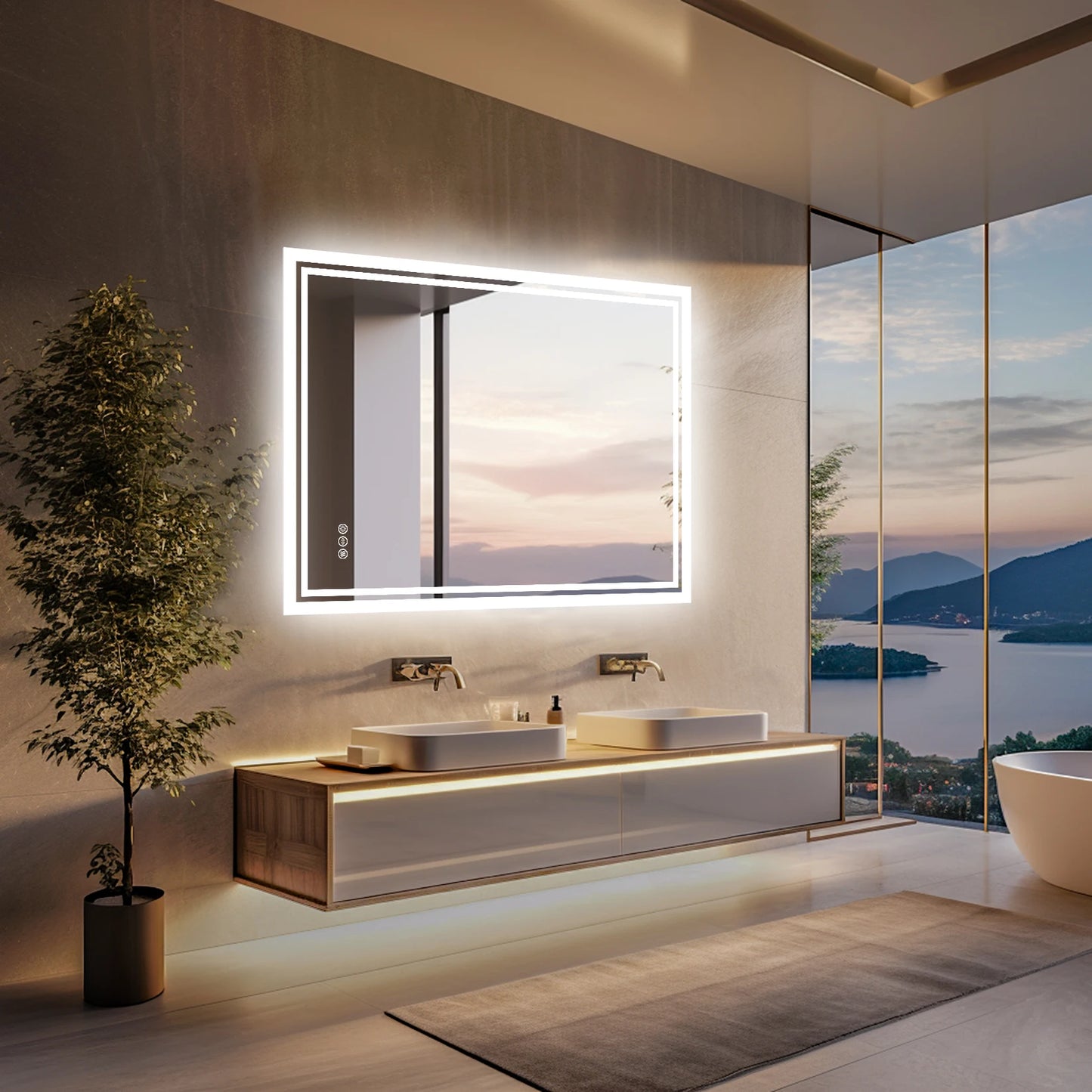 Vanity Mirror with Dimmable Lights