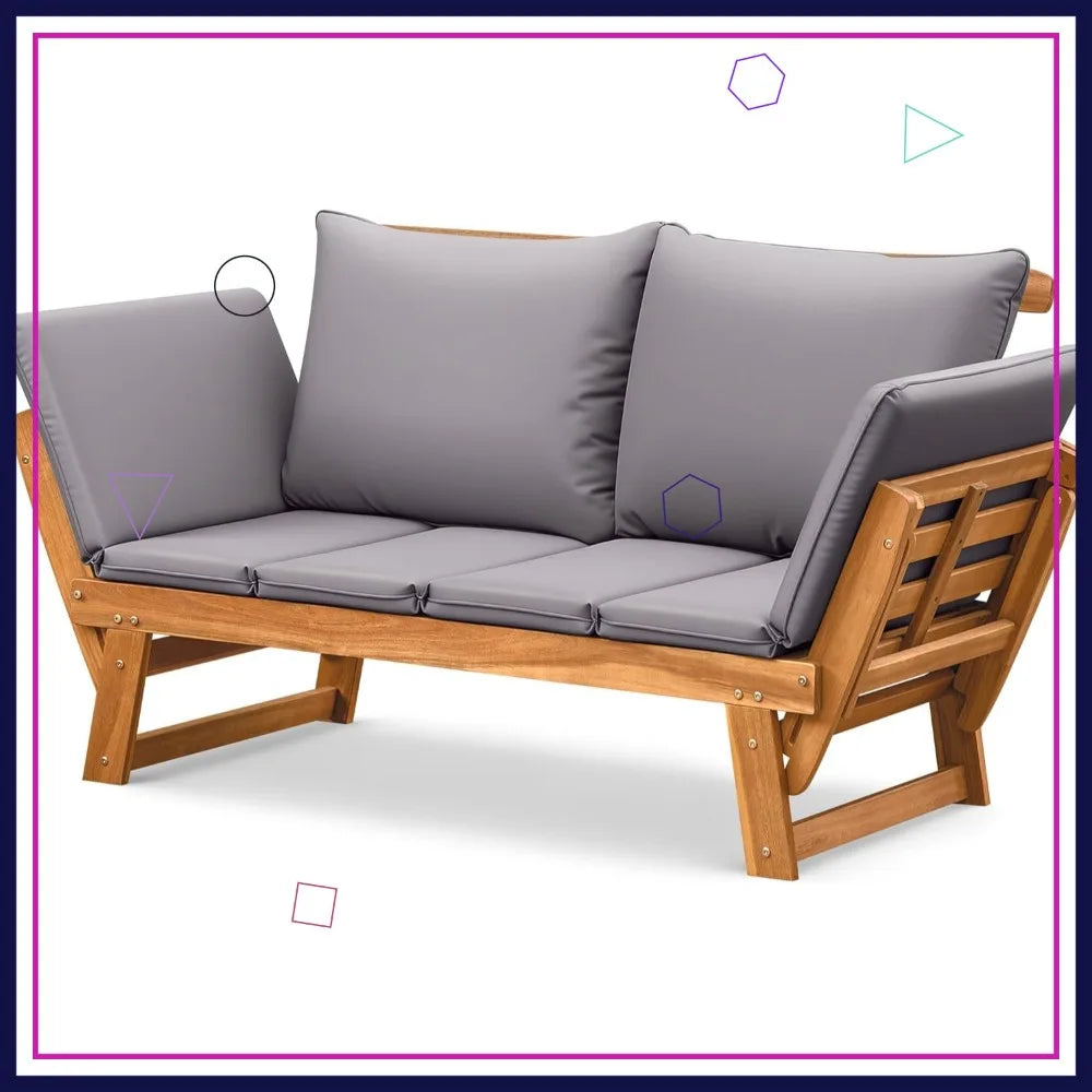 Adjustable Patio Sofa Loveseat with Cushions