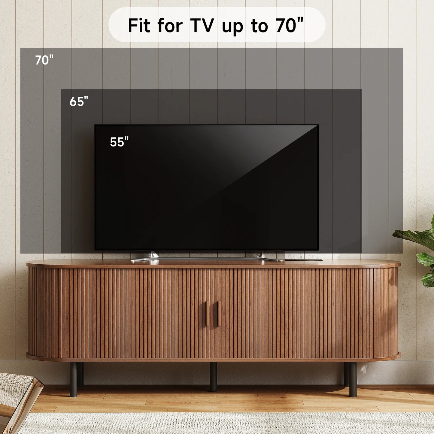 Entertainment Center Table with Sliding Doors