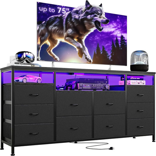 Long Fabric Entertainment Center