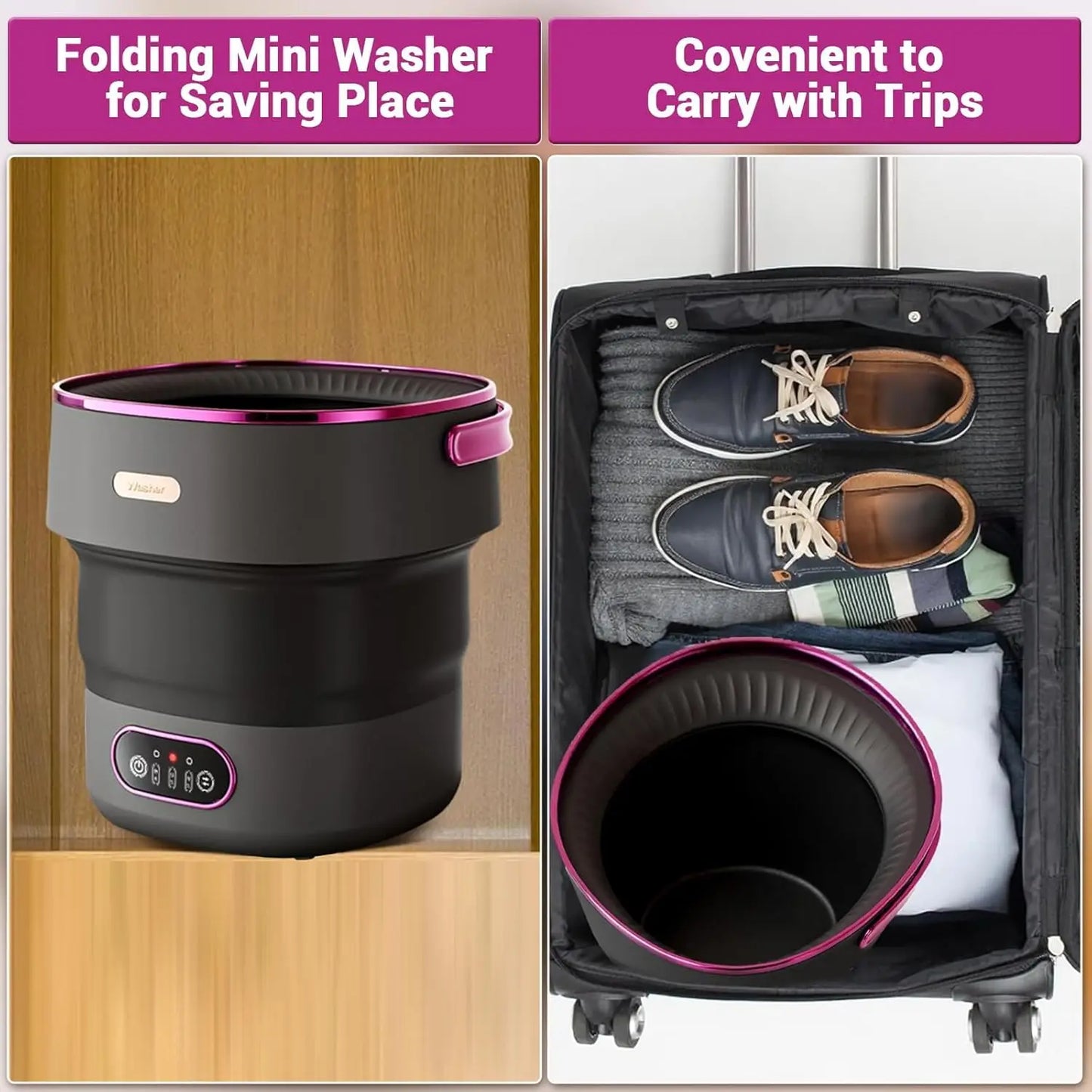 Portable Washing Machine for Underwear & Socks with Washer and Spin Dryer