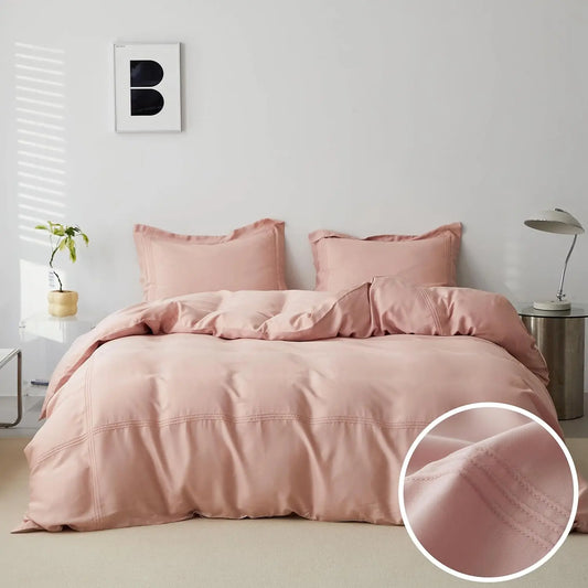 Simple&Opulence 100% Eucalyptus Lyocell Tencel Duvet Cover Set   Cooling Breathable Duvet Cover Soft Silky, Luxury Bedding Set