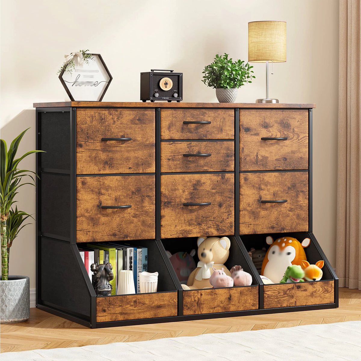 Wood Top & Metal Frame Dresser