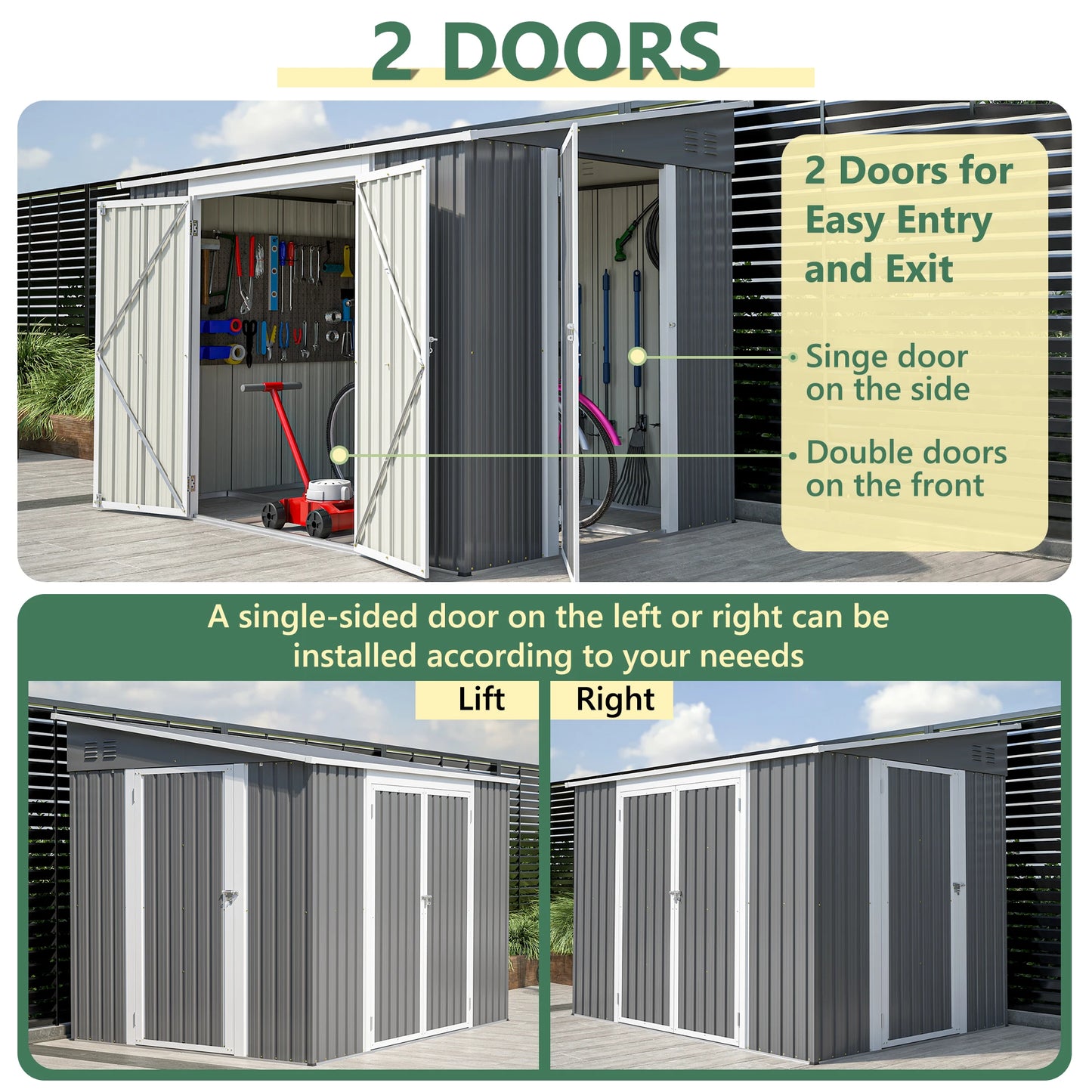 Garden Shed Storage House with Lockable Door